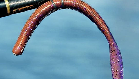 fish lure like a worm Fat Stick (Color: Green Pumpkin / Chartreuse Lam) I Big Bite Baits around panfish worm rig available Fish LuckE Trout Worm delivers