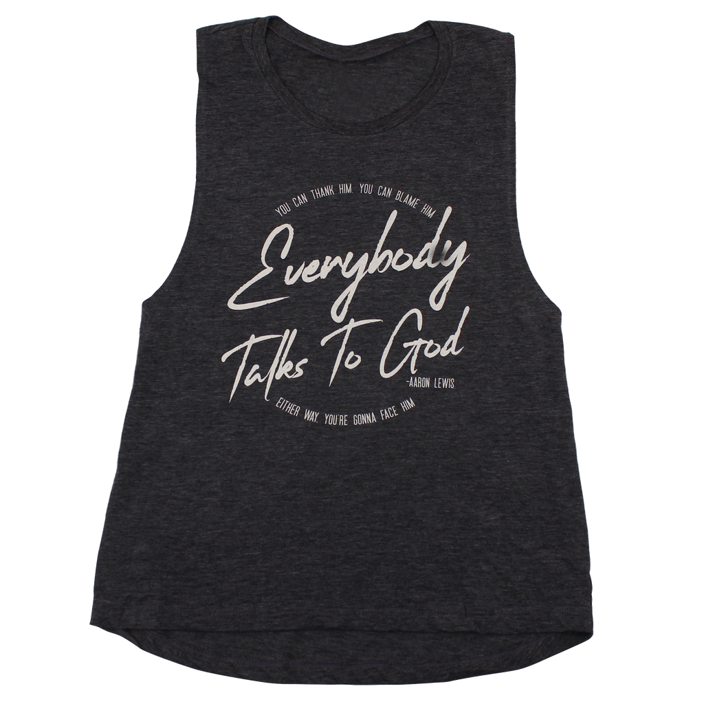 Aaron Lewis Everybody Talks To God Ladies Tank-top (Antique Denim) - Missile Baits